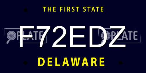 F72EDZ Delaware License Plate
