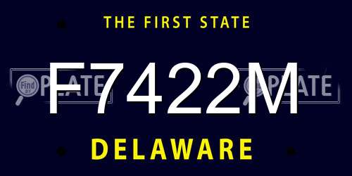 F7422M Delaware License Plate