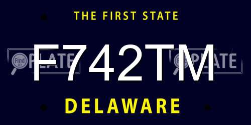 F742TM Delaware License Plate