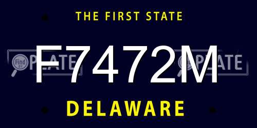 F7472M Delaware License Plate