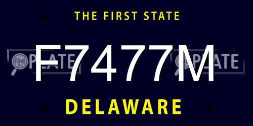F7477M Delaware License Plate