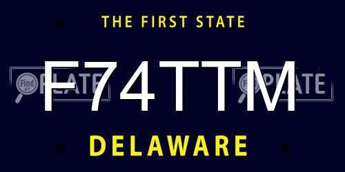 F74TTM Delaware License Plate
