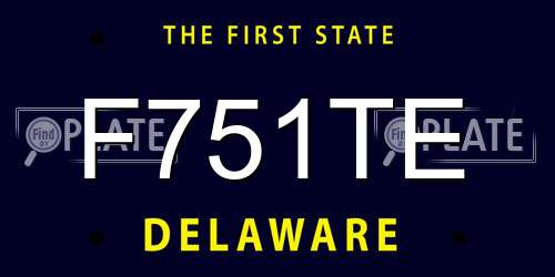 F751TE Delaware License Plate