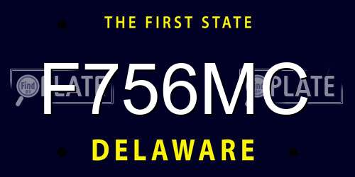 F756MC Delaware License Plate