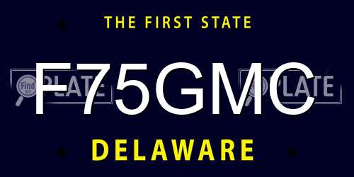 F75GMC Delaware License Plate