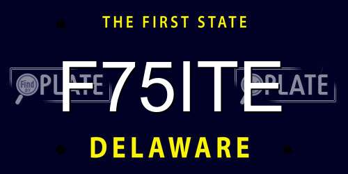 F75ITE Delaware License Plate