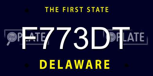 F773DT Delaware License Plate