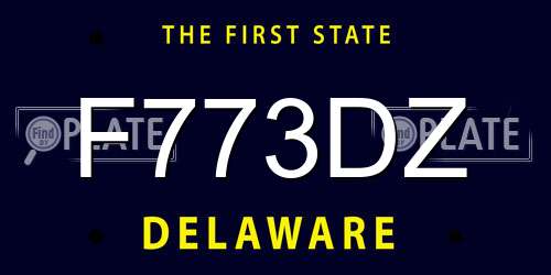 F773DZ Delaware License Plate