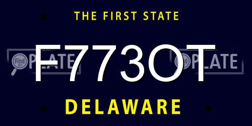F773OT Delaware License Plate