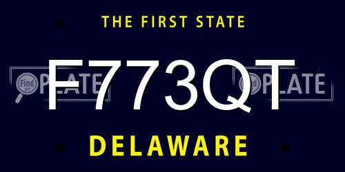 F773QT Delaware License Plate