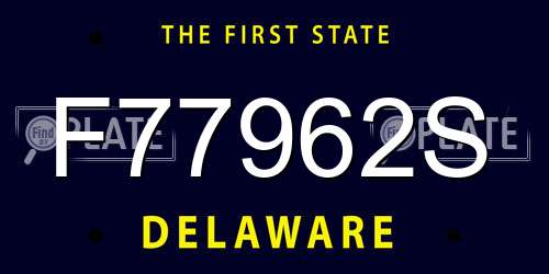 F77962S Delaware License Plate