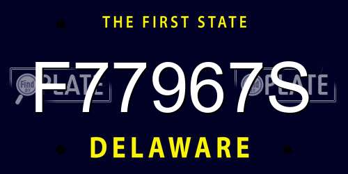 F77967S Delaware License Plate
