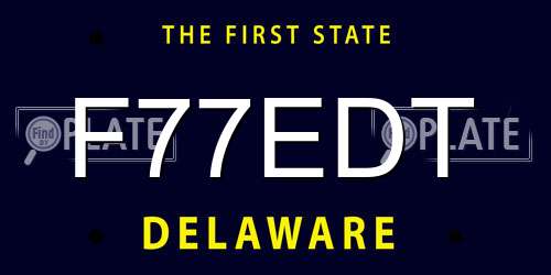F77EDT Delaware License Plate