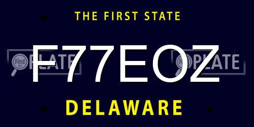 F77EOZ Delaware License Plate