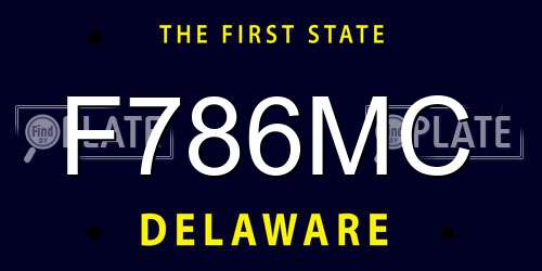 F786MC Delaware License Plate