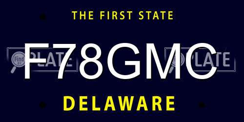 F78GMC Delaware License Plate