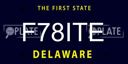 F78ITE Delaware License Plate