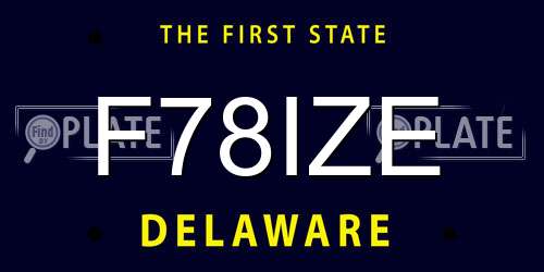 F78IZE Delaware License Plate
