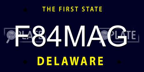 F84MAG Delaware License Plate