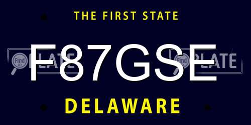 F87GSE Delaware License Plate