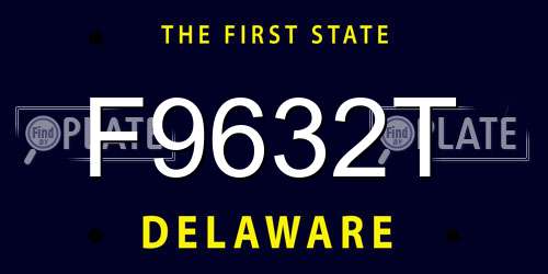 F9632T Delaware License Plate