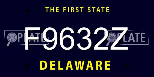 F9632Z Delaware License Plate