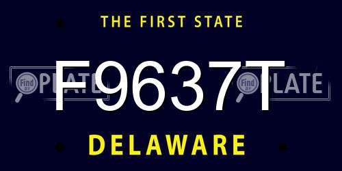 F9637T Delaware License Plate