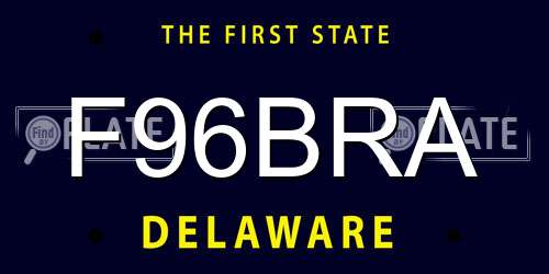 F96BRA Delaware License Plate
