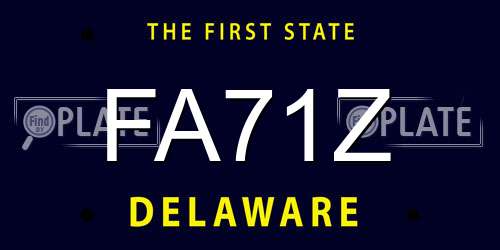 FA71Z Delaware License Plate