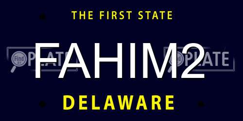 FAHIM2 Delaware License Plate