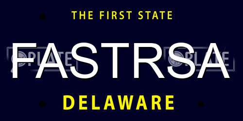 FASTRSA Delaware License Plate