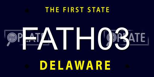 FATH03 Delaware License Plate