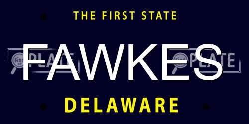 FAWKES Delaware License Plate