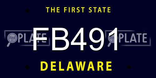 FB491 Delaware License Plate