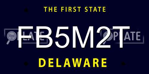 FB5M2T Delaware License Plate