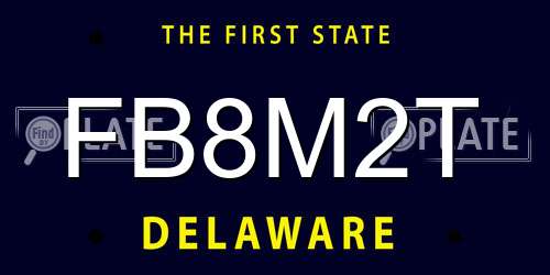 FB8M2T Delaware License Plate