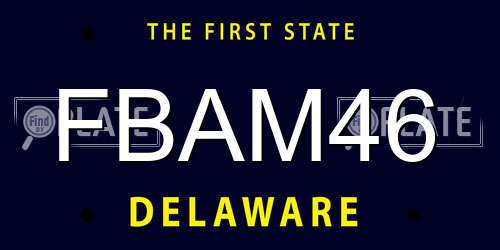 FBAM46 Delaware License Plate