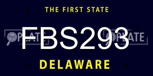 FBS293 Delaware License Plate