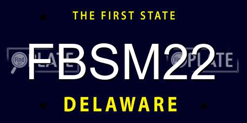 FBSM22 Delaware License Plate