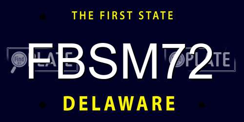 FBSM72 Delaware License Plate