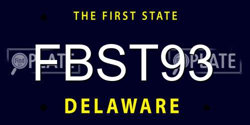 FBST93 Delaware License Plate
