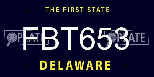 FBT653 Delaware License Plate