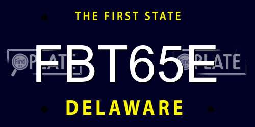 FBT65E Delaware License Plate