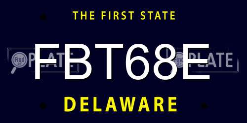 FBT68E Delaware License Plate
