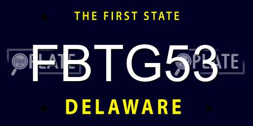 FBTG53 Delaware License Plate