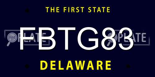 FBTG83 Delaware License Plate
