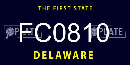 FC0810 Delaware License Plate