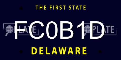 FC0B1D Delaware License Plate