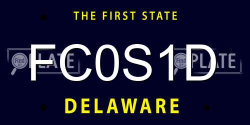 FC0S1D Delaware License Plate