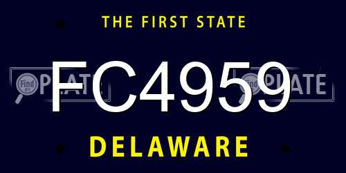 FC4959 Delaware License Plate